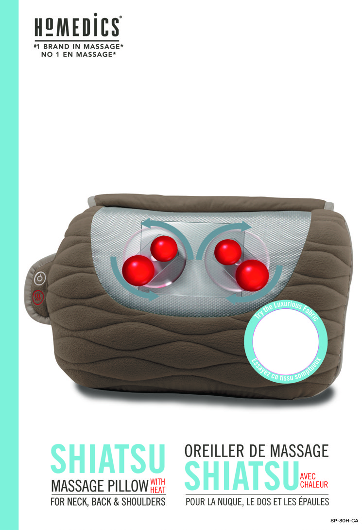 Ultra Plush Shiatsu Massage Pillow with heat (SP-30H-CA)